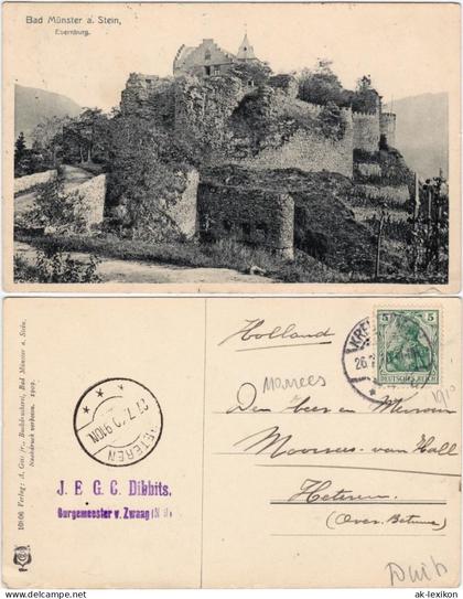 Ansichtskarte Ebernburg-Bad Münster am Stein-Ebernburg Ebernburg 1909