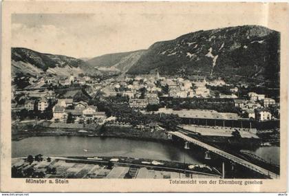 CPA BAD MUNSTER am STEIN Totalansicht von der Ebernburg GERMANY (1162612)