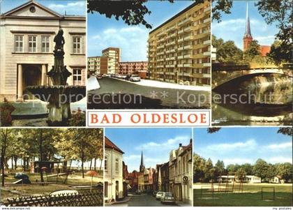 Bad Oldesloe Brunnen Strassenpartie Wohnblocks Kirche Park Minigolf