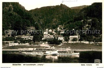 Foto Seidel M. Schmilka Nr. 166 Luxusdampfer Leipzig Schmilka