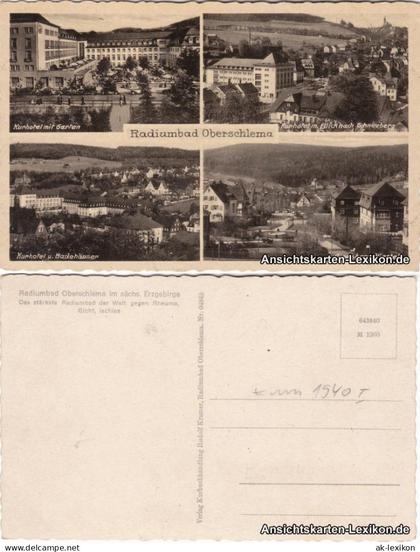 Ansichtskarte Bad Schlema 4 Bild ua Gleesberg-Viertel 1940