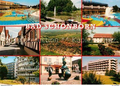 Bad Schoenborn Thermal Schwefelbad Kurhotels Strassenpartie Denkmal Fliegeraufna