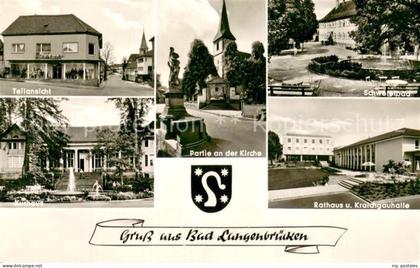 Langenbruecken Bad Schoenborn Teilansicht Partie an der Kirche Schwefelbad Kurha