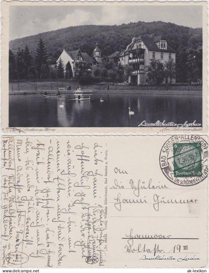 Ansichtskarte Bad Sooden-Bad Sooden-Allendorf Am Schwanenteich 1936
