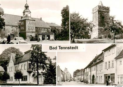 Bad Tennstedt Markt mit Rathaus Ketzerturm Kurhaus Schwefelheilanstalt Steinweg