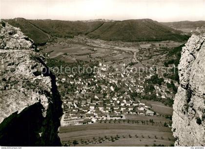 Bad ueberkingen Blick von den Felsen ins Filstal