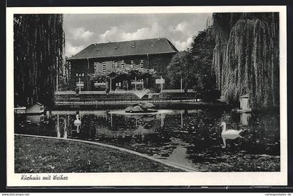 AK Bad Vilbel b. Frankfurt, Kurhaus mit Weiher