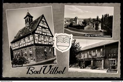 AK Bad Vilbel, Kurhaus, Rathaus, Burg mit Heimatmuseum