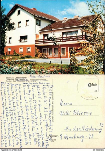 Bad Zwesten-Bad Wildungen Gästehaus EBERSBERG Ortsteil Wenzigerode 1975/1974
