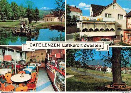 Bad Zwesten Hessen Café-Lenzen Hotel-Restaurant Teich Fussgaengerbruecke Park Ga