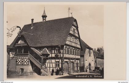 (101471) Foto AK Kochendorf, Rathaus, Litfaßsäule, Bad Friedrichshall 1934