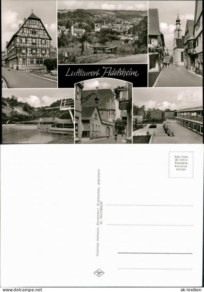 Adelsheim Mehrbild-AK mit Strassen, Freibad, Fachwerkhaus uvm. 1960