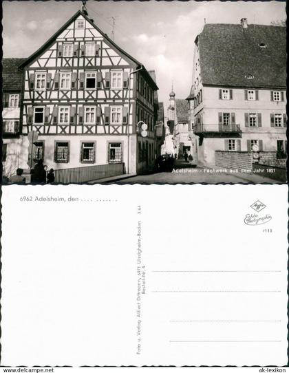 Adelsheim Strassen Partie Fachwerk Häuser aus dem Jahr 1821 1960
