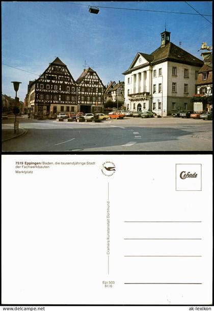 Ansichtskarte Eppingen Marktplatz - Autos 1981