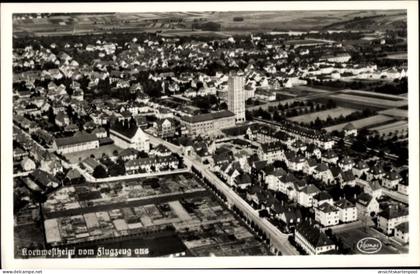CPA Kornwestheim in Württemberg, Luftaufnahme von Stadtansicht, Gebäude, Felder