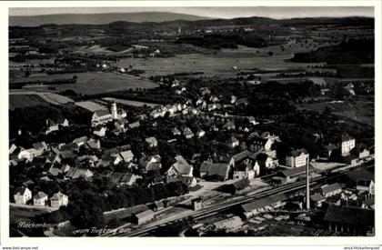 CPA Meckenbeuren in Oberschwaben Württemberg, Luftaufnahme von Architektur, Landschaft