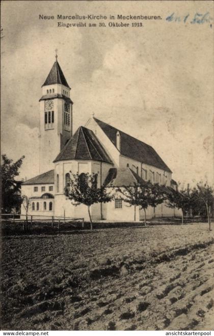 CPA Meckenbeuren in Oberschwaben Württemberg, Neue Marcellus Kirche