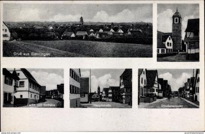 CPA Sielmingen Filderstadt in Württemberg, Hauptstraße, Rathaus, Totalansicht