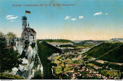 Honau Lichtenstein Schloss Lichtenstein mit Honauertal