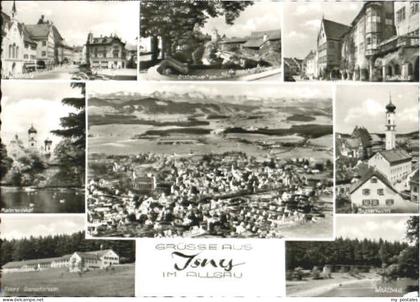 Isny Allgaeu Isny Marktplatz Weiher Rathaus Turm Bad Sanatorium