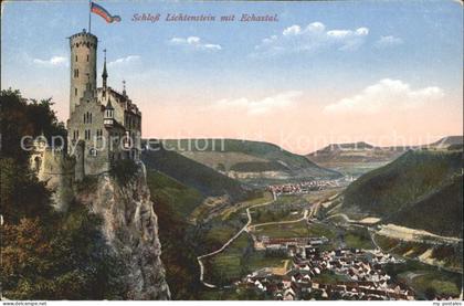 Lichtenstein Wuerttemberg Schloss Lichtenstein mit Echastal