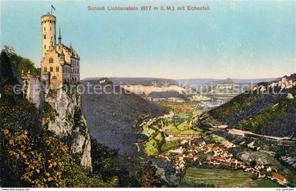 Lichtenstein Wuerttemberg Schloss Lichtenstein mit Echaztal