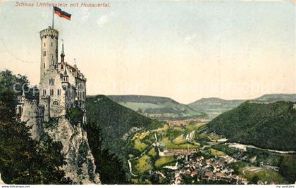 Lichtenstein Wuerttemberg Schloss Lichtenstein mit Honauertal