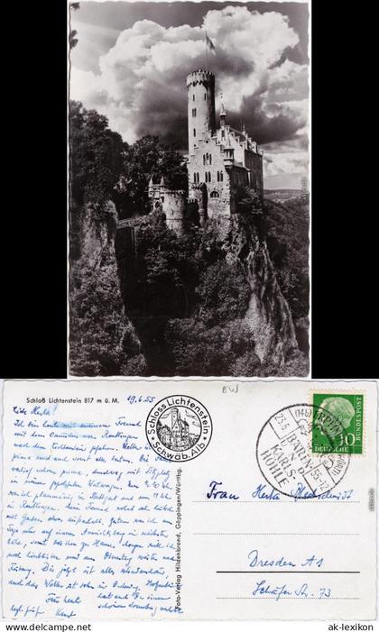 Lichtenstein (Württemberg) Schloss Lichtenstein Foto Ansichtskarte  1955