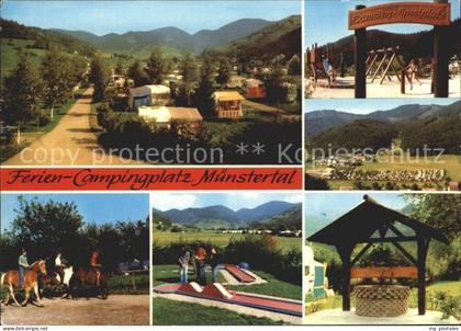 Muenstertal Schwarzwald Camping Muenstertal Kinderspielplatz Reiten Minigolf