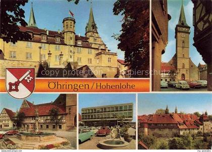 oehringen  Hohenlohe Schloss Stiftskirche Ortszentrum Brunnen