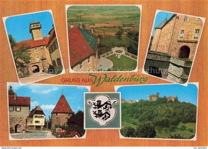 Waldenburg Hohenlohekreis BW Blick auf die Waldenburg Turm