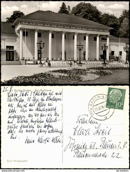 Ansichtskarte Baden-Baden Kurhaus Baden-Baden 1956