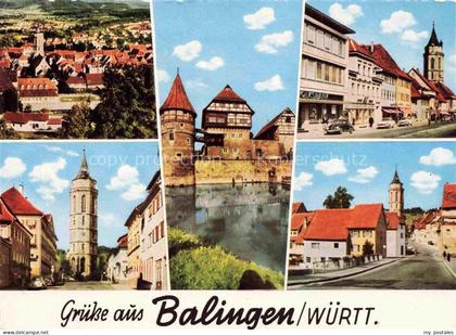 Balingen Teilansichten Turm Stadtmauer Altstadt Hauptstrasse