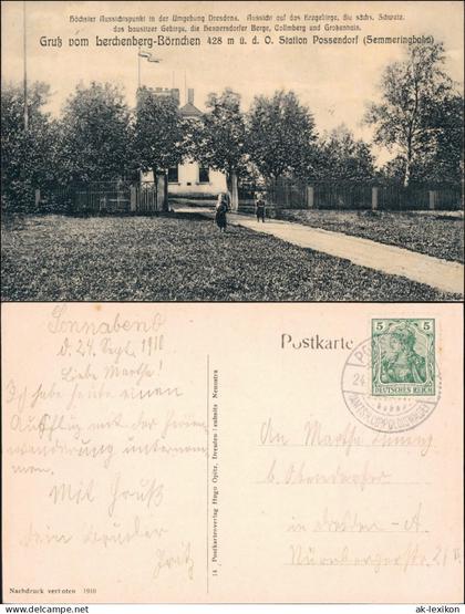 Ansichtskarte Börnchen-Bannewitz Lerchenberg - Restauration 1910