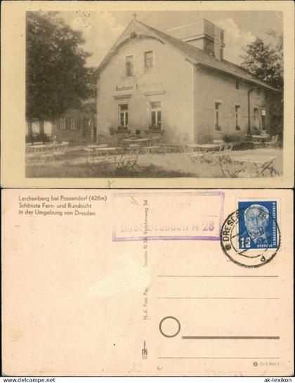 Ansichtskarte Possendorf-Bannewitz Lerchenberg - Gasthaus 1952