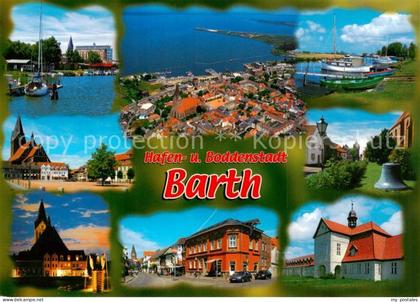 Barth Osteebad Fliegeraufnahme Barther Bodden Hafen Kirchen Markt