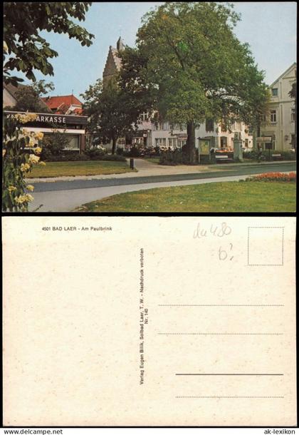Ansichtskarte Bad Laer Strassen Partie Am Paulbrink mit Sparkasse 1975