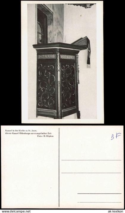 Ansichtskarte Sankt Joost-Wangerland Kanzel in der Kirche 1952