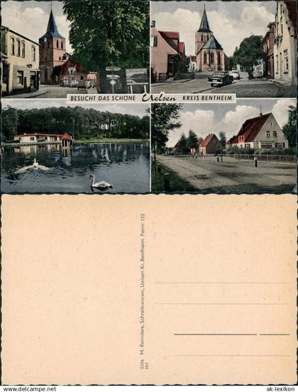 Ansichtskarte Uelsen 4 Bild: Straße, Gasthaus 1955