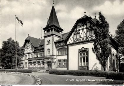 CPA Groß Ilsede, Blick auf die Hüttengaststätte, Fahne