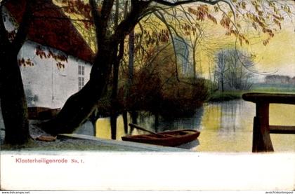 CPA Heiligenrode Stuhr in Niedersachsen, Kloster Heiligenrode, Ufer, Ruderboot