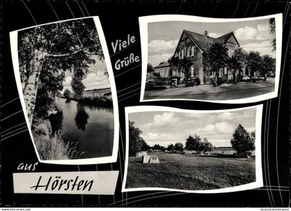 CPA Hörsten Seevetal, Flusspartie, Haus, Zeltplatz