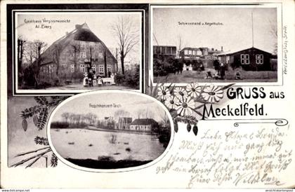 CPA Meckelfeld Seevetal in Niedersachsen, Gasthaus Vergissmeinnicht, Froschkonzert Teich, Schießst