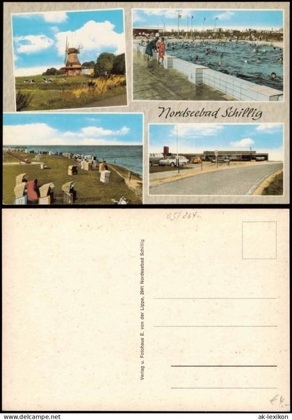 Horumersiel-Schillig-Wangerland MB: Windmühle Schwimmbad Strand 1978
