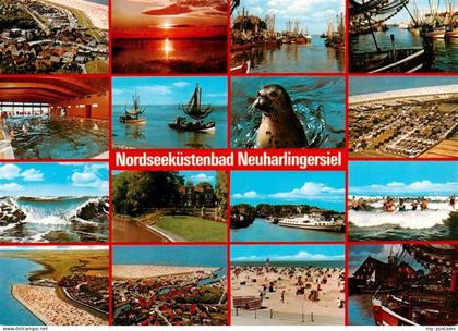 Neuharlingersiel Fliegeraufnahmen Hallenbad Wellen Kutterhafen Seehund Strand