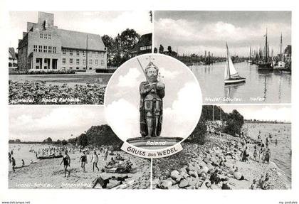 Wedel Stade Neues Rathaus Roland-Statue Hafen Wedel-Schulau Strandbad