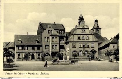 CPA Bad Rodach Oberfranken Bayern, Markt mit Rathaus