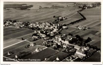 CPA Germering bei München, Luftaufnahme eines Dorfes, Felder, Wohnhäuser, Straßen