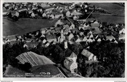 CPA Mainburg in Niederbayern, Totalansicht, Kirche, Fliegeraufnahme