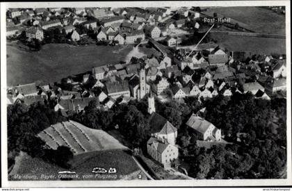 CPA Mainburg in Niederbayern, Totalansicht, Kirche, Fliegeraufnahme